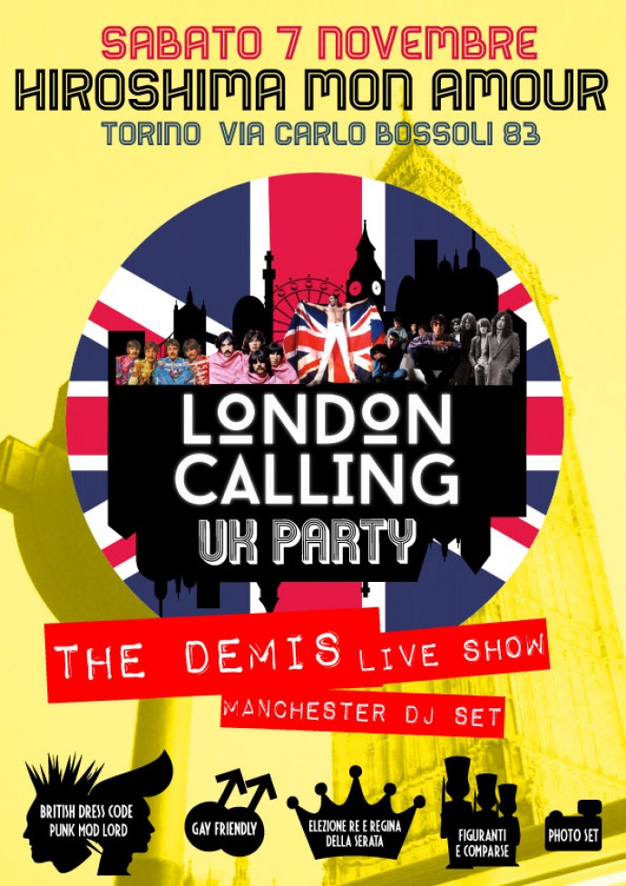 LONDON CALLING - UK Party: arriva all' HIROSHIMA MON AMOUR - Torino